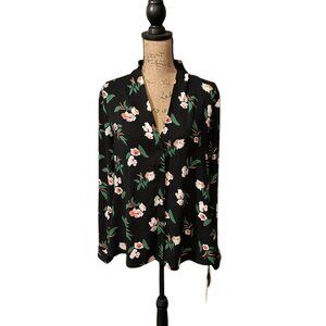 Halogen Black Floral Blouse